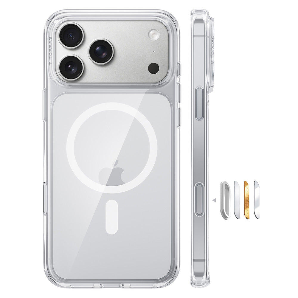 Husa de protectie Torras Guardian Magnetic compatibil cu iPhone 17 Pro / iPhone 18 Pro, Transparent
