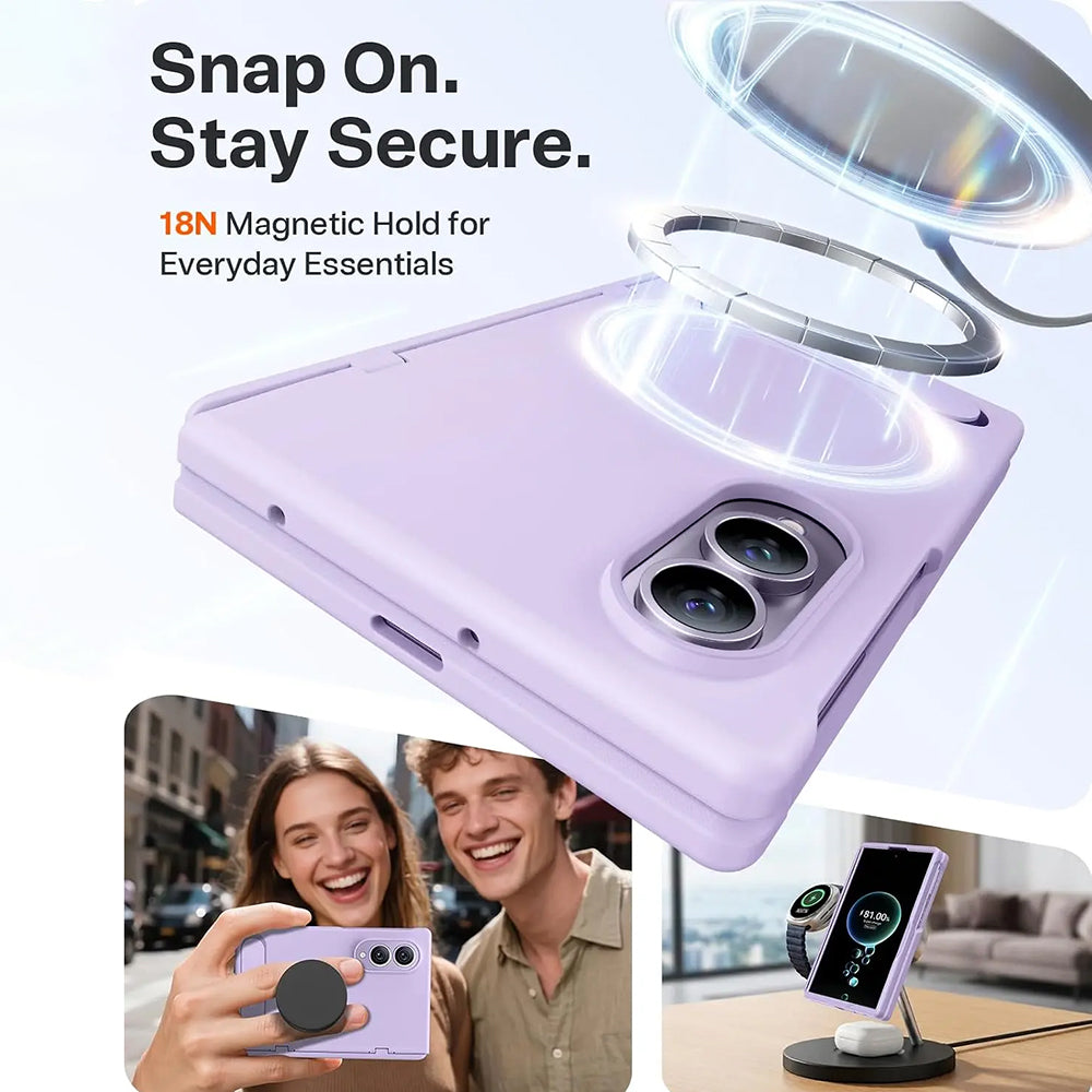 Husa de protectie Torras Ostand L1 Guardian compatibil cu Samsung Galaxy Z Fold8, Mov