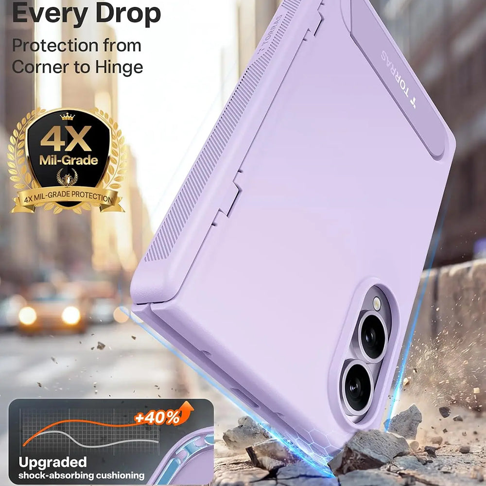 Husa de protectie Torras Ostand L1 Guardian compatibil cu Samsung Galaxy Z Fold8, Mov