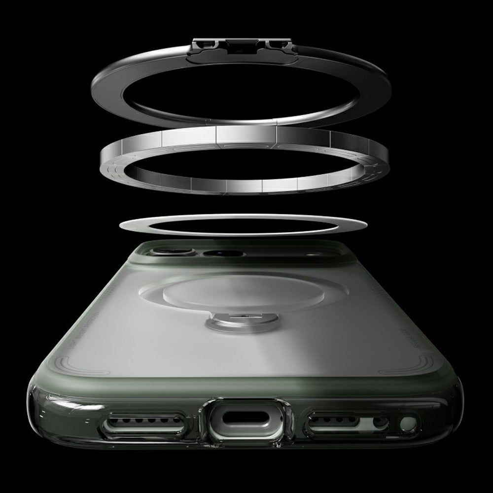 Husa de protectie Torras Ostand Q3 Air compatibil cu iPhone 17 Pro / iPhone 18 Pro, Gri