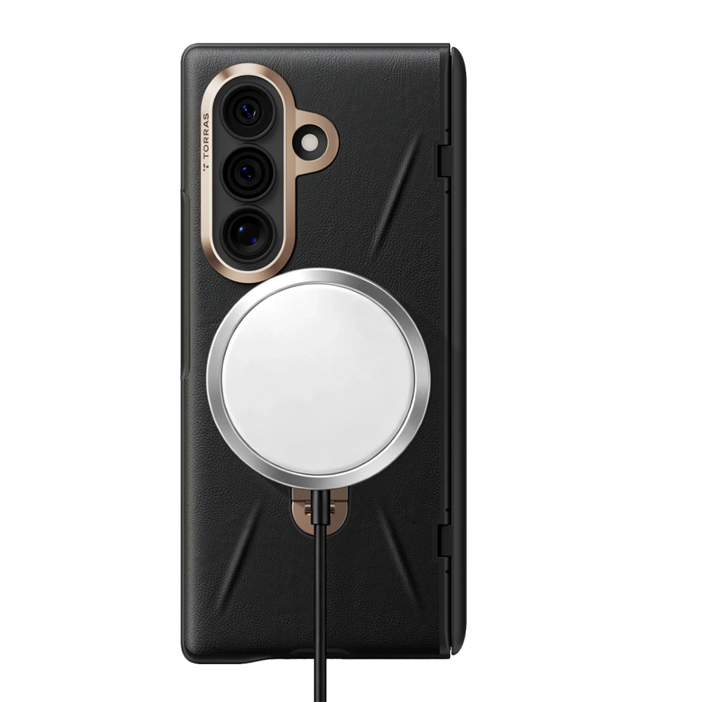 Husa de protectie Torras QPRO Leather Series compatibil cu Samsung Galaxy Z Fold8 Ultra, Negru