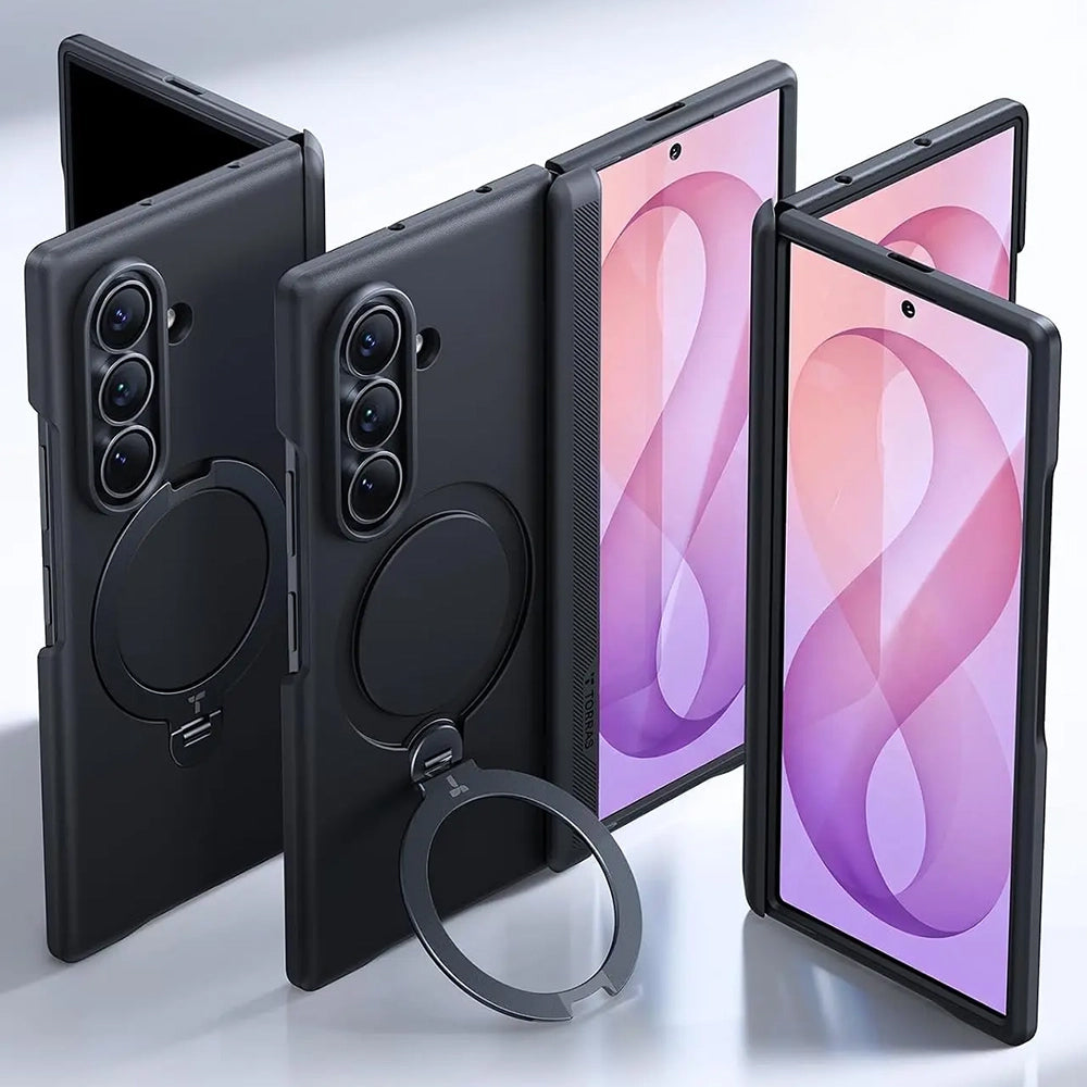 Husa de protectie Torras Ostand Q3 Spin compatibil cu Samsung Galaxy Z Fold8 Ultra, Negru