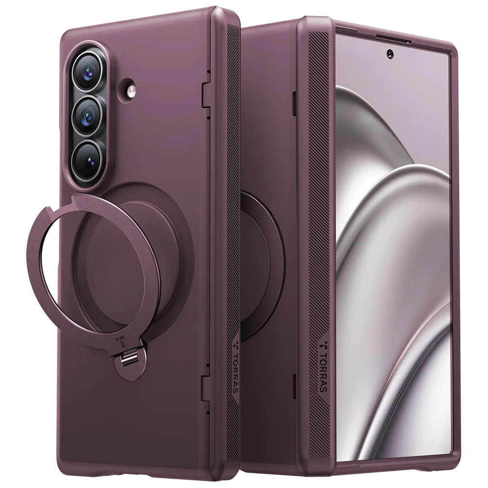 Husa de protectie Torras Ostand Q3 Spin compatibil cu Samsung Galaxy Z Fold8 Ultra, Mov