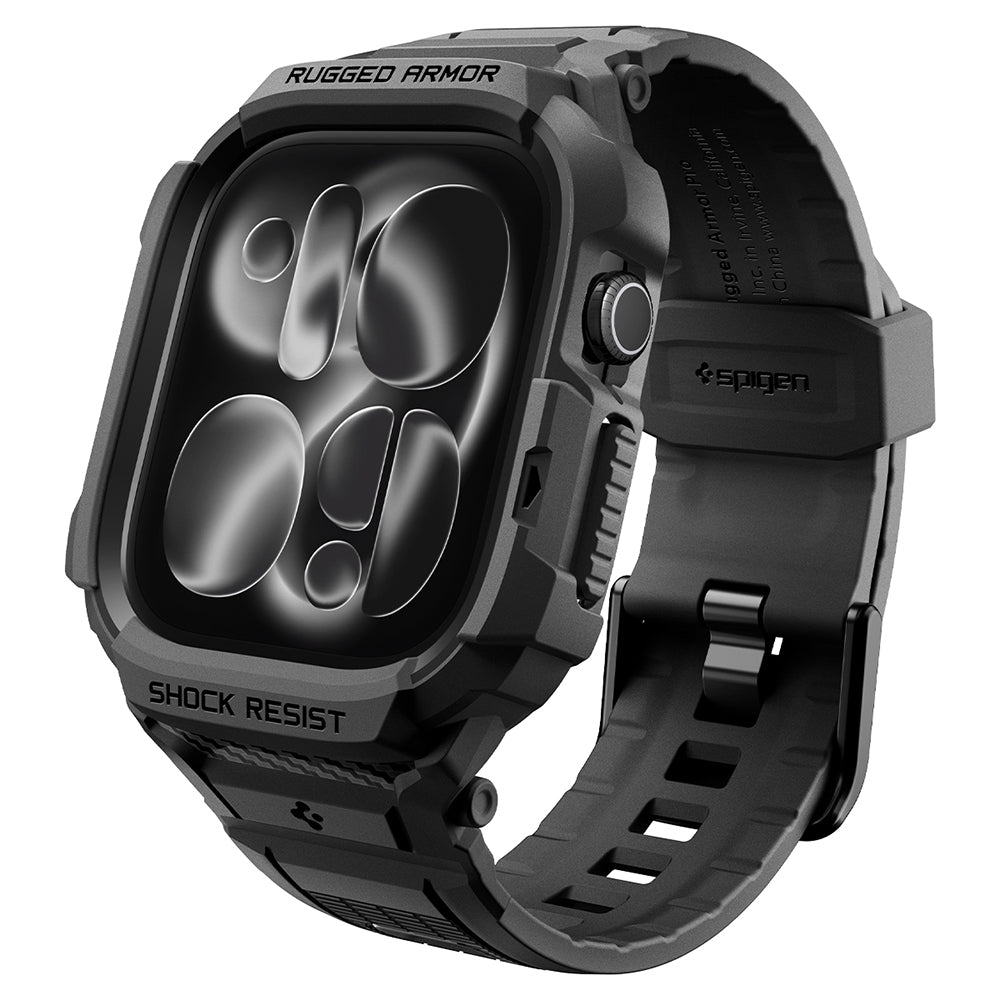 Curea smartwatch Spigen Rugged Armor Pro compatibil cu Apple Watch 12 42mm, Negru