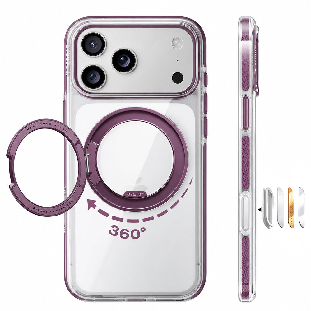 Husa de protectie Torras Ostand O3 Light compatibil cu iPhone 18 Pro Max / iPhone 17 Pro Max, Mov