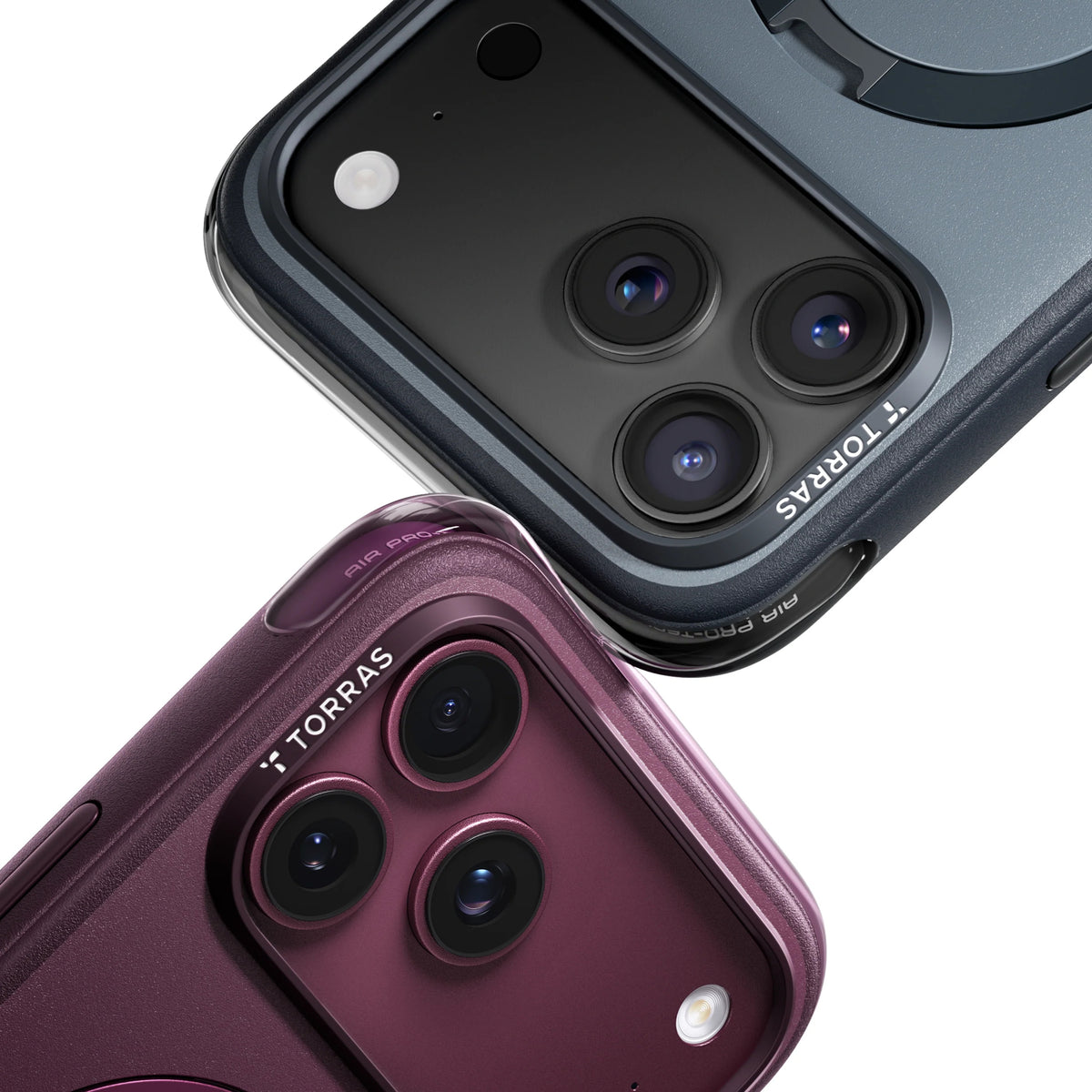 Husa de protectie Torras Ostand Q3 Air Essential compatibil cu iPhone 17 Pro Max / iPhone 18 Pro Max, Mov