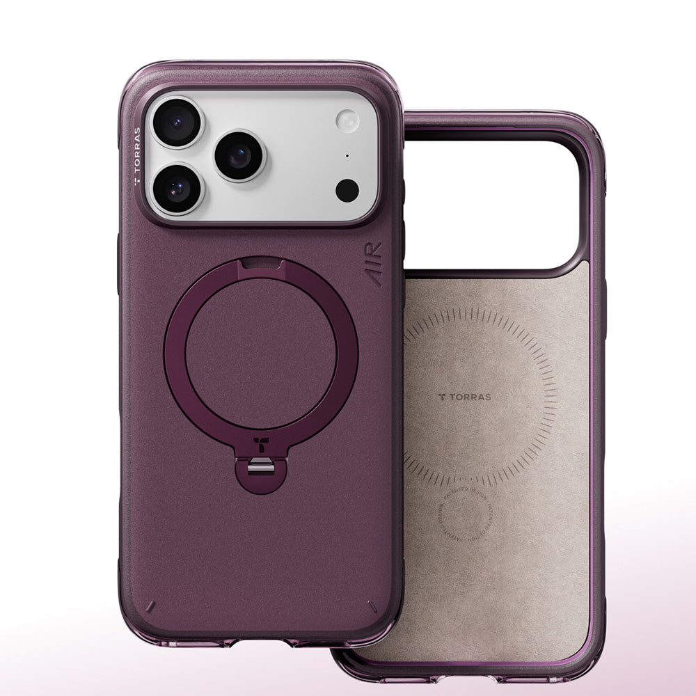 Husa de protectie Torras Ostand Q3 Air Essential compatibil cu iPhone 17 Pro Max / iPhone 18 Pro Max, Mov