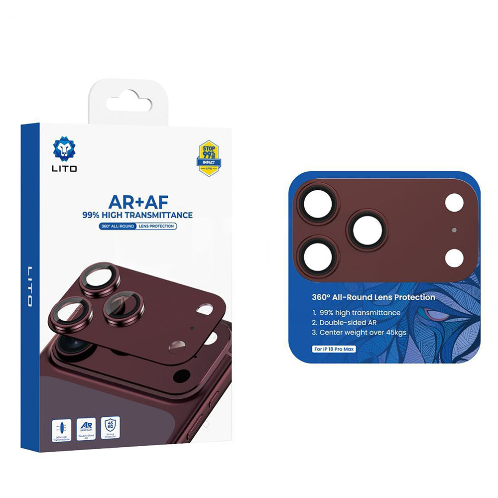 Folie pentru iPhone 18 Pro - Lito Crown Halo AR + AF Camera Lens - Dark Cherry