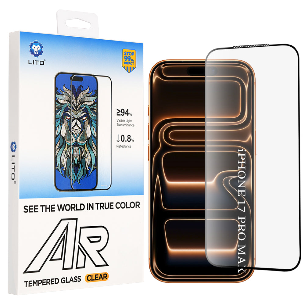 Folie de protectie Lito AR SE compatibil cu iPhone 18 Pro Max / iPhone 17 Pro Max, Negru