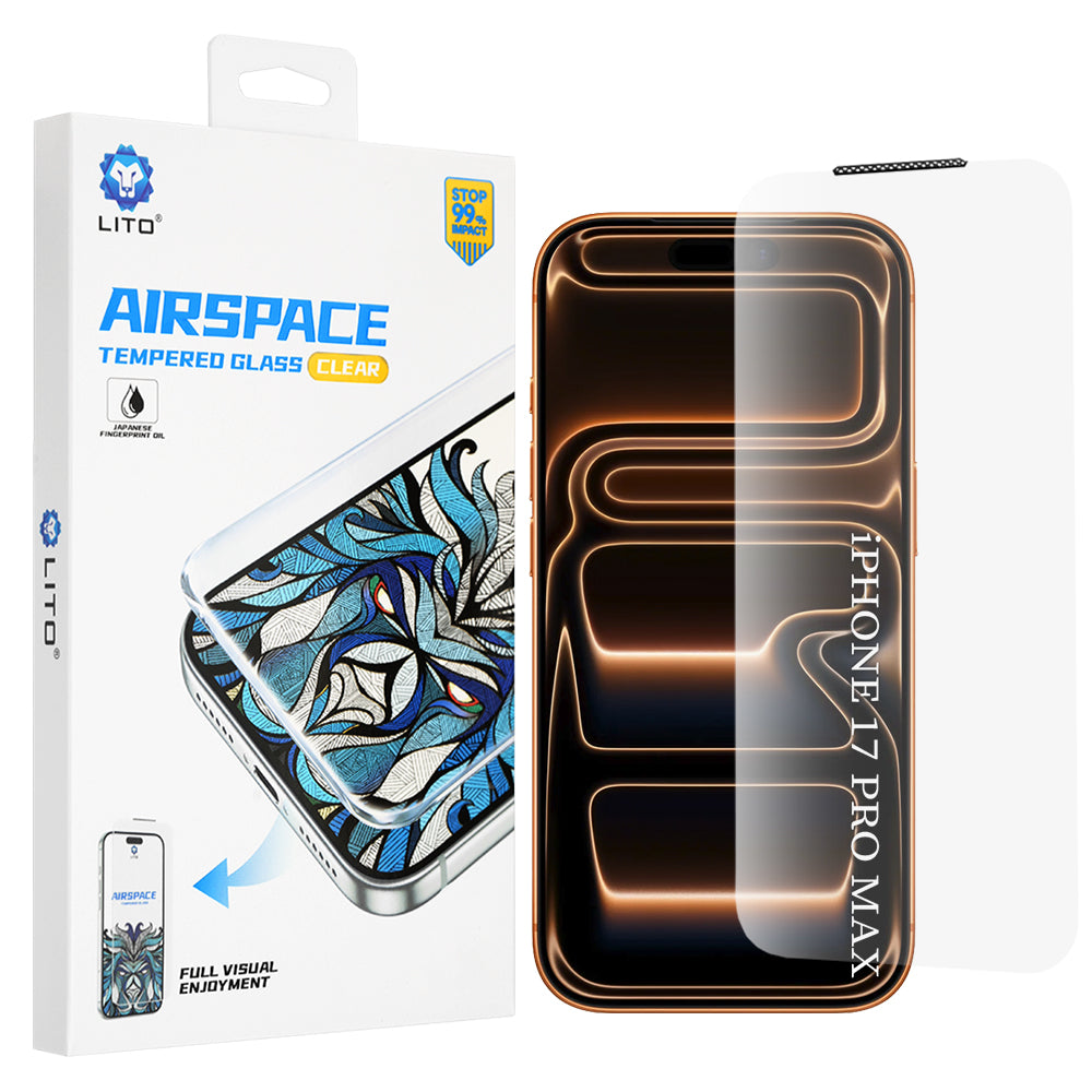 Folie de protectie Lito Airspace Border compatibil cu iPhone 17 Pro Max / iPhone 18 Pro Max, Transparent