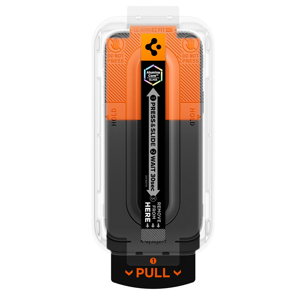 Folie de protectie Spigen Glas.tR EZ-FIT Pro HD compatibil cu iPhone 16 Pro / iPhone 17 / iPhone 17 Pro, Transparent
