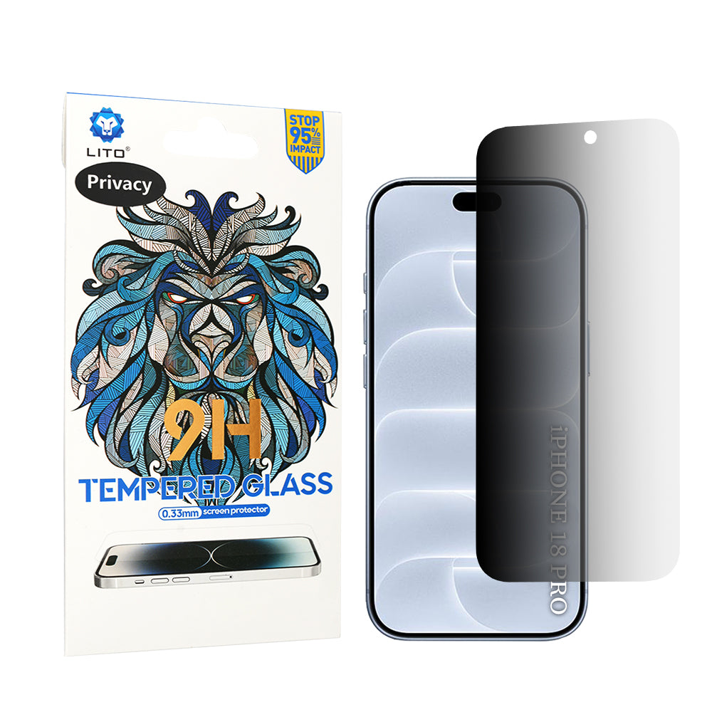 Folie de protectie Lito 2.5D Classic Glass compatibil cu iPhone 18 Pro, Privacy
