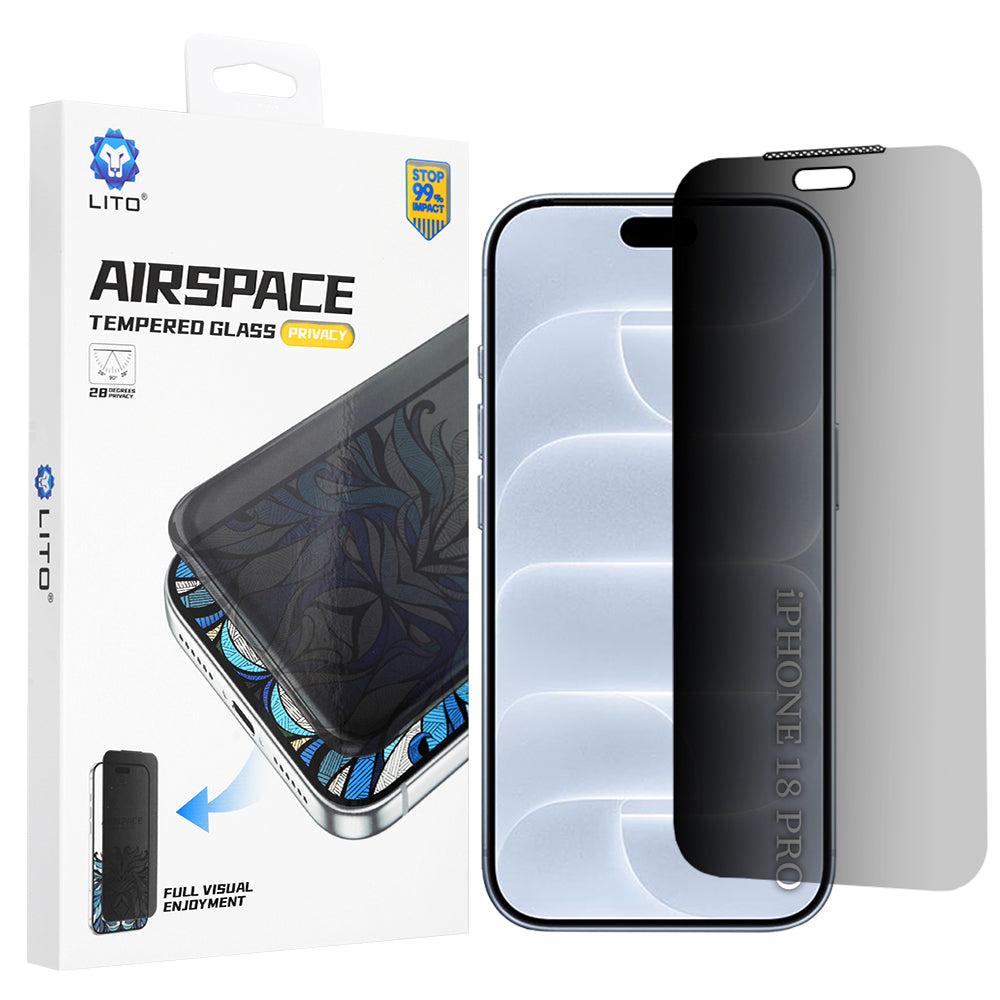 Folie de protectie Lito Airspace Border compatibil cu iPhone 17 Pro / iPhone 18 Pro, Privacy