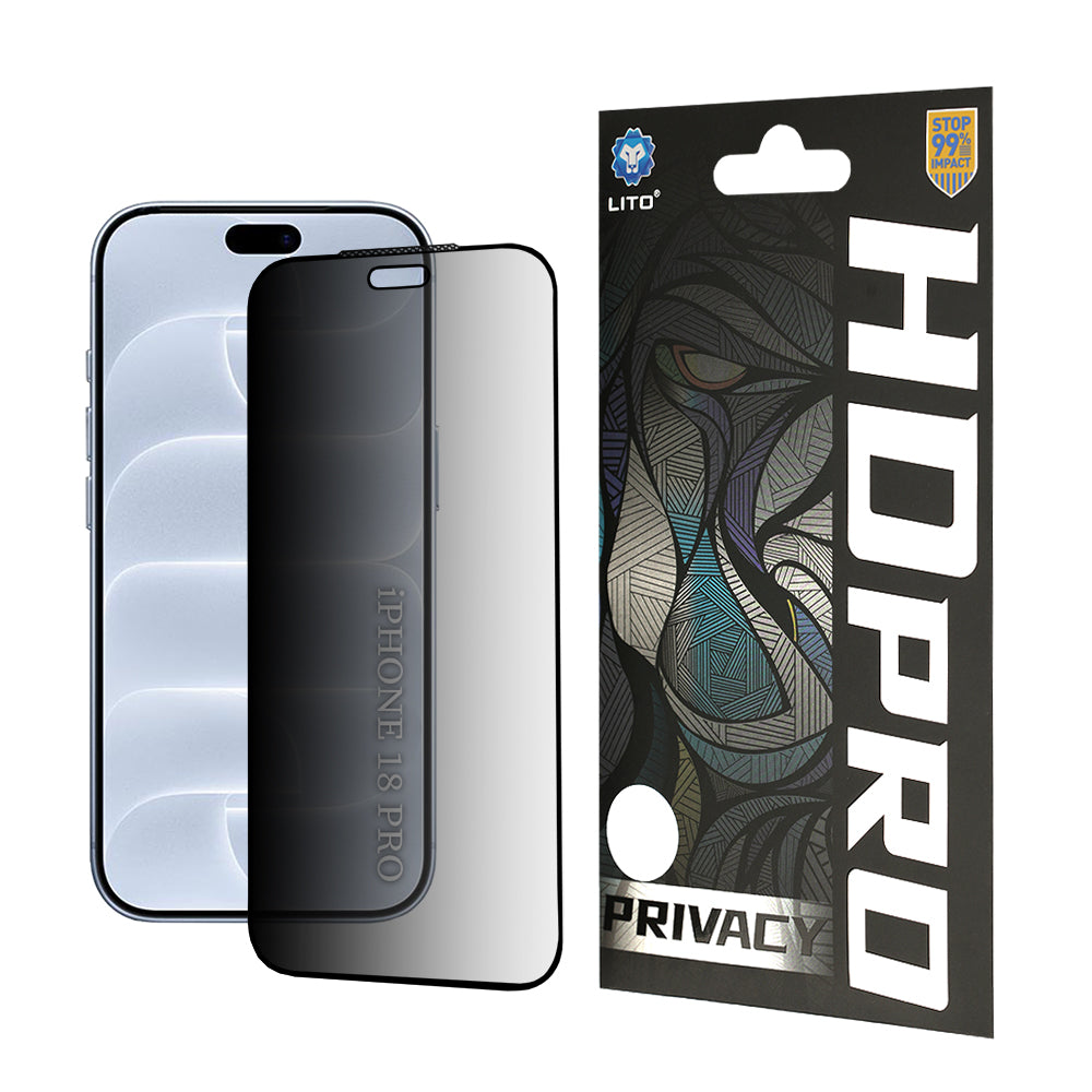Folie de protectie Lito HD Pro Privacy compatibil cu iPhone 18 Pro, Negru
