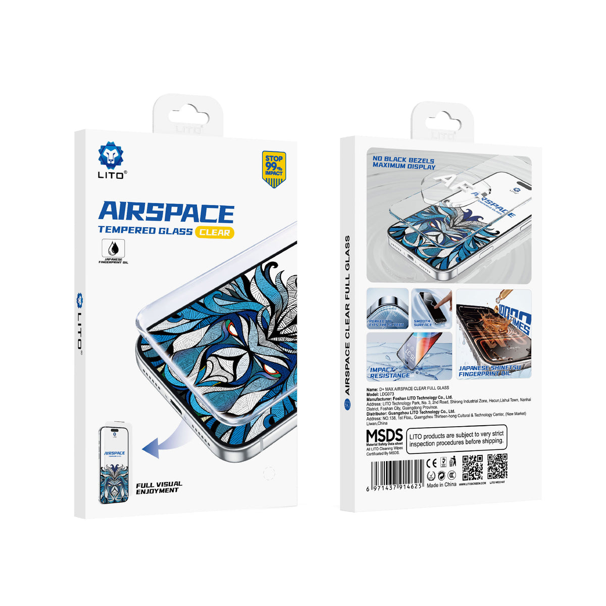 Folie de protectie Lito Airspace Border compatibil cu iPhone 17 Pro Max / iPhone 18 Pro Max, Transparent