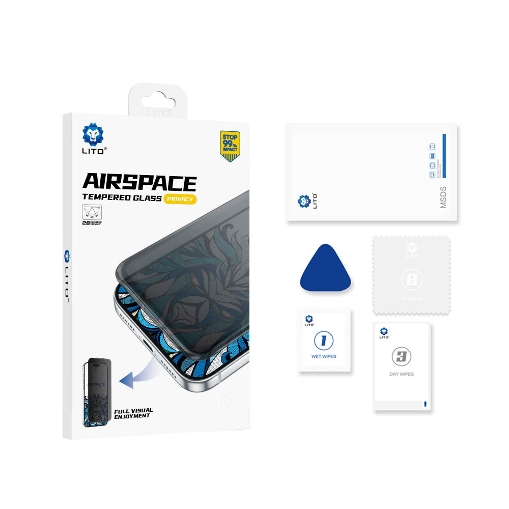 Folie de protectie Lito Airspace Border compatibil cu iPhone 17 Pro / iPhone 18 Pro, Privacy