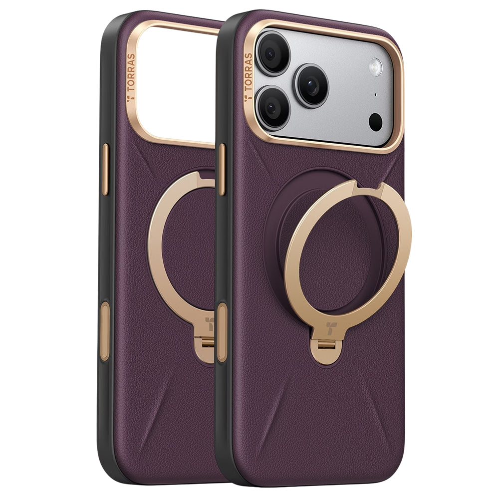 Husa de protectie Torras QPRO Leather Series compatibil cu iPhone 18 Pro Max / iPhone 17 Pro Max, Mov