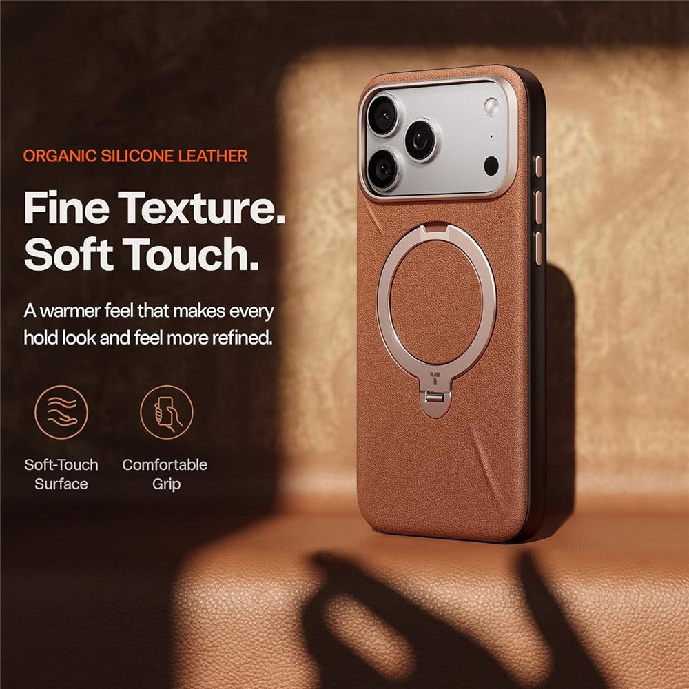 Husa de protectie Torras QPRO Leather Series compatibil cu iPhone 18 Pro Max / iPhone 17 Pro Max, Maro