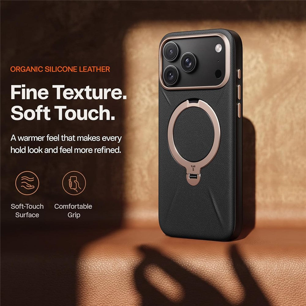 Husa de protectie Torras QPRO Leather Series compatibil cu iPhone 17 Pro / iPhone 18 Pro, Negru