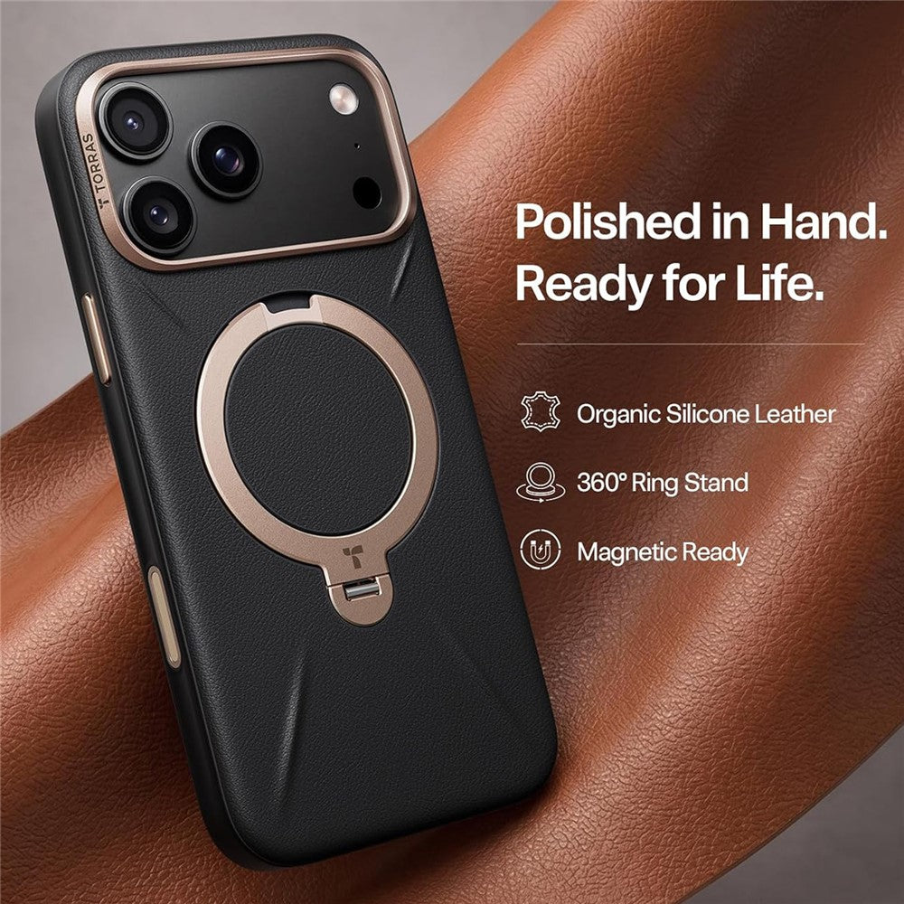 Husa de protectie Torras QPRO Leather Series compatibil cu iPhone 18 Pro Max / iPhone 17 Pro Max, Negru