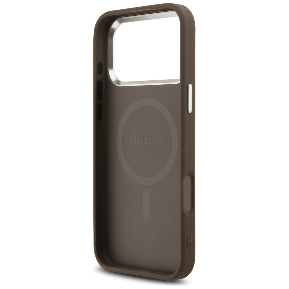 Husa de protectie Guess Hardcase 4G compatibil cu iPhone 18 Pro Max / iPhone 17 Pro Max, Maro