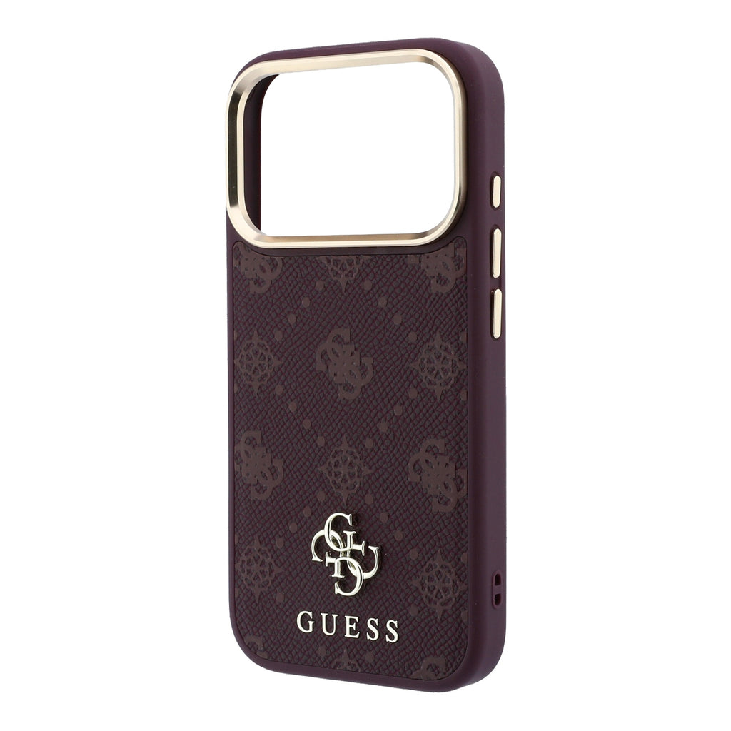 Husa de protectie Guess Peony 4G compatibil cu iPhone 18 Pro Max / iPhone 17 Pro Max, Bordo