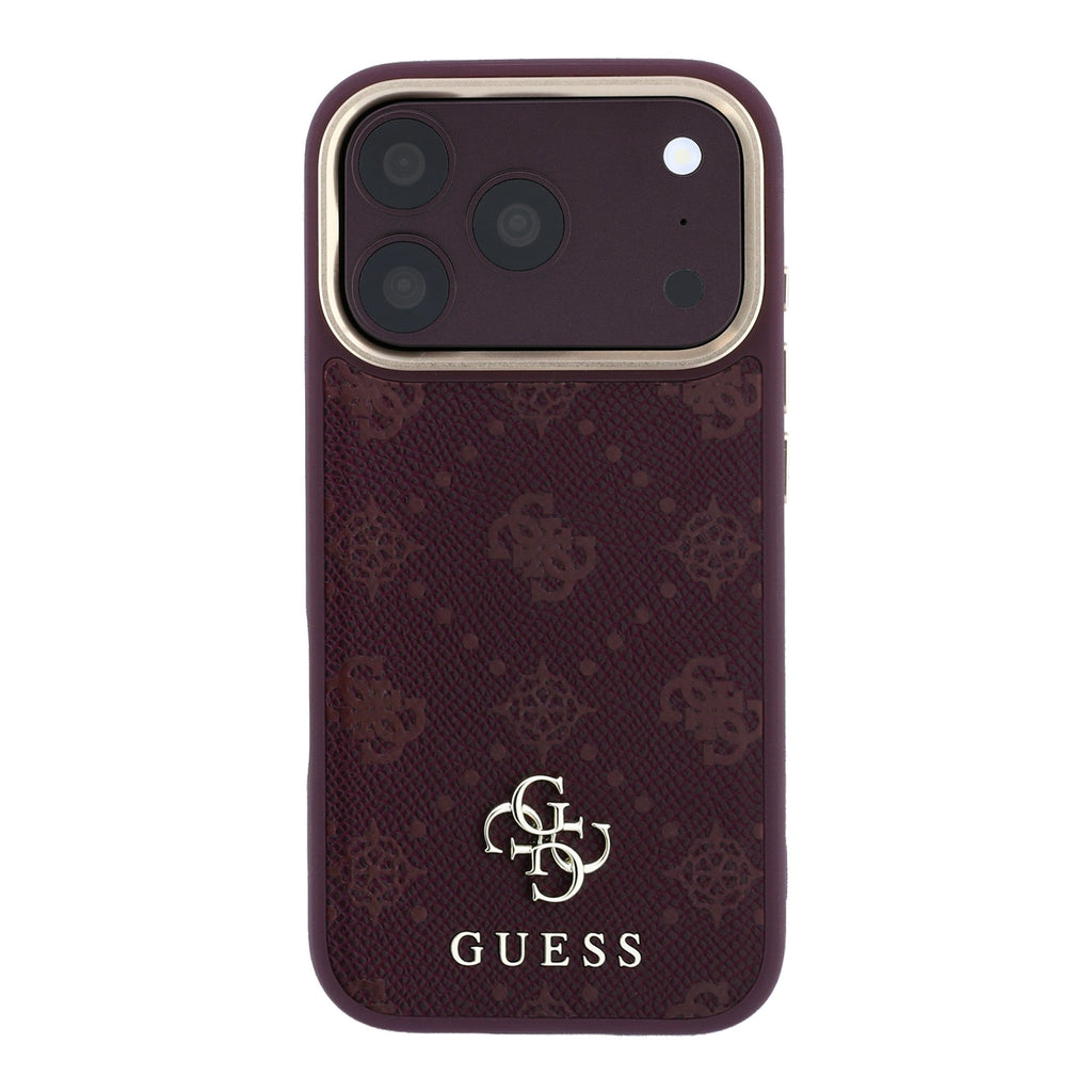 Husa de protectie Guess Peony 4G compatibil cu iPhone 18 Pro Max / iPhone 17 Pro Max, Bordo