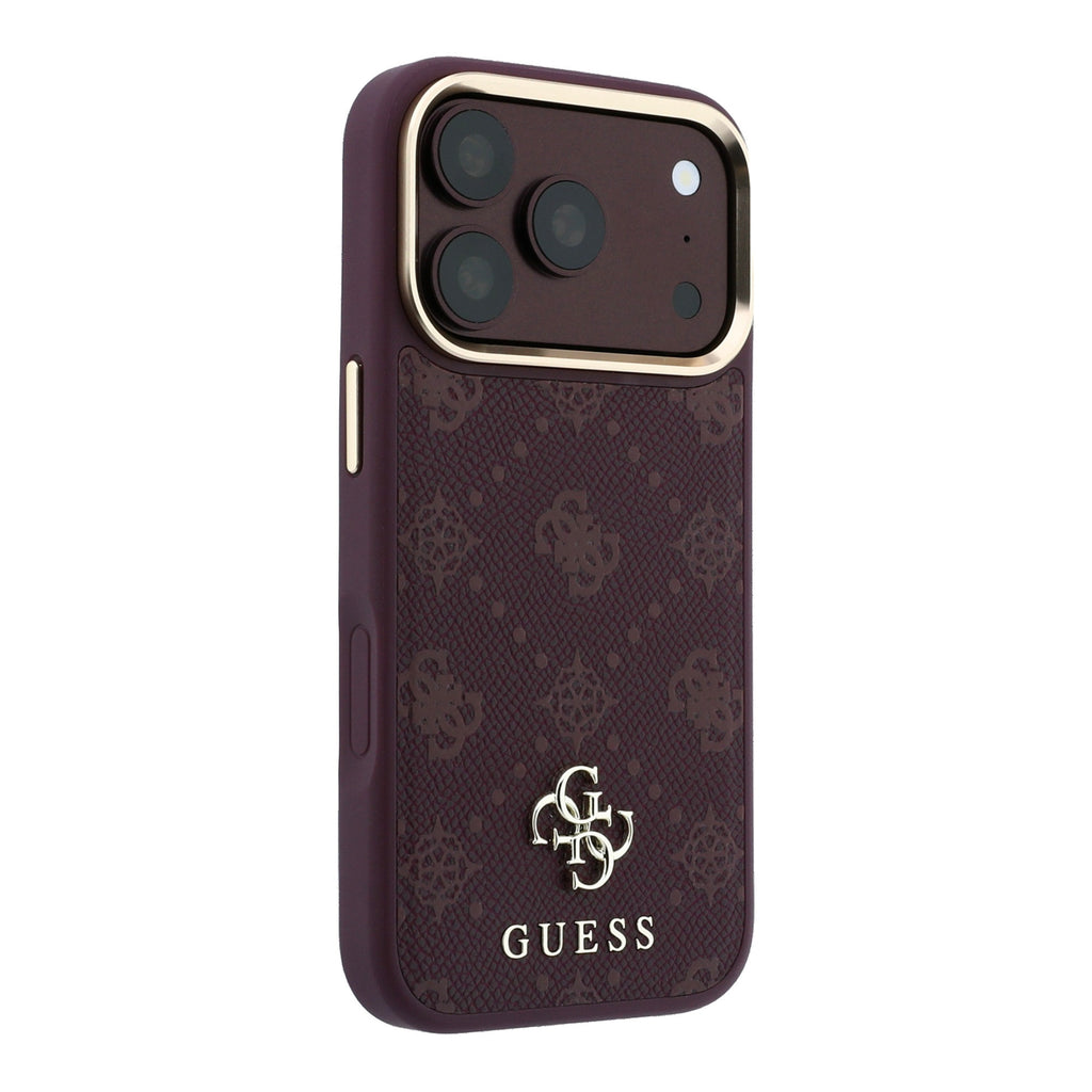 Husa de protectie Guess Peony 4G compatibil cu iPhone 18 Pro Max / iPhone 17 Pro Max, Bordo