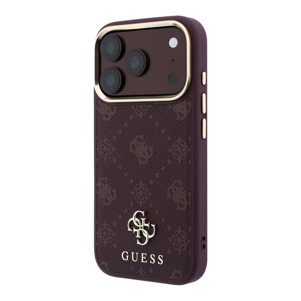 Husa de protectie Guess Peony 4G compatibil cu iPhone 18 Pro Max / iPhone 17 Pro Max, Bordo