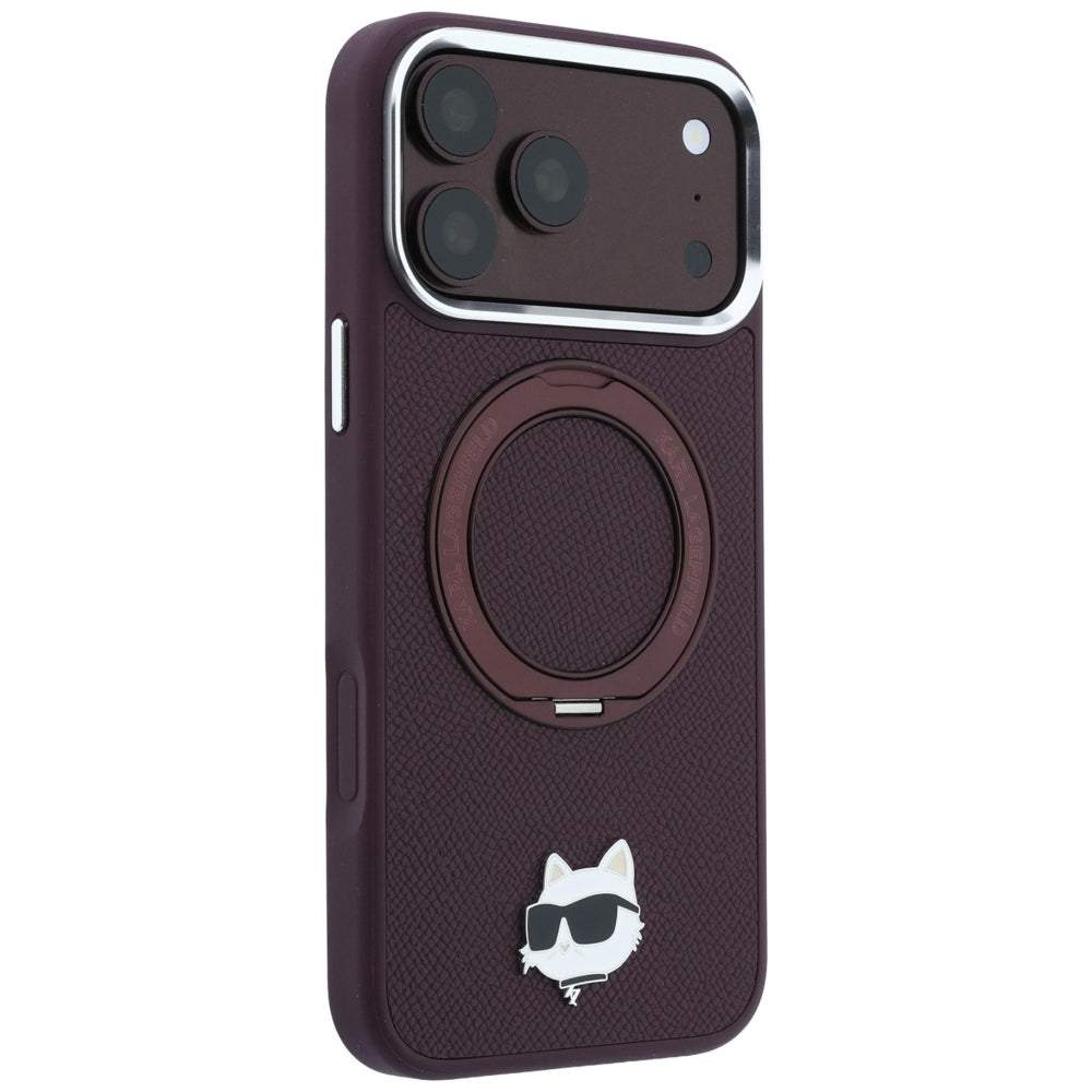 Husa de protectie Karl Lagerfeld Saffiano compatibil cu iPhone 18 Pro / iPhone 17 Pro, Bordo
