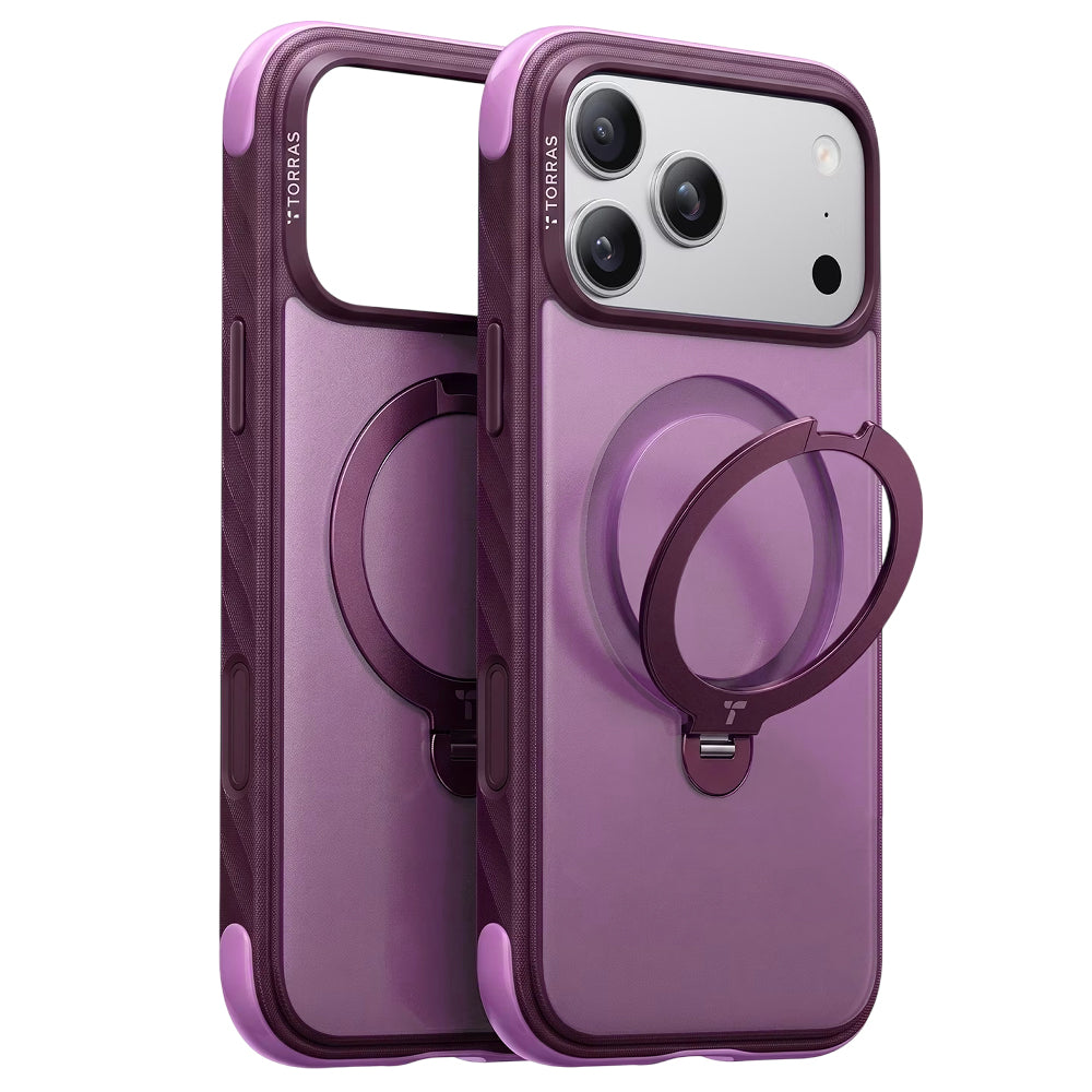 Husa de protectie Torras Ostand Q3 compatibil cu iPhone 17 Pro / iPhone 18 Pro, Mov