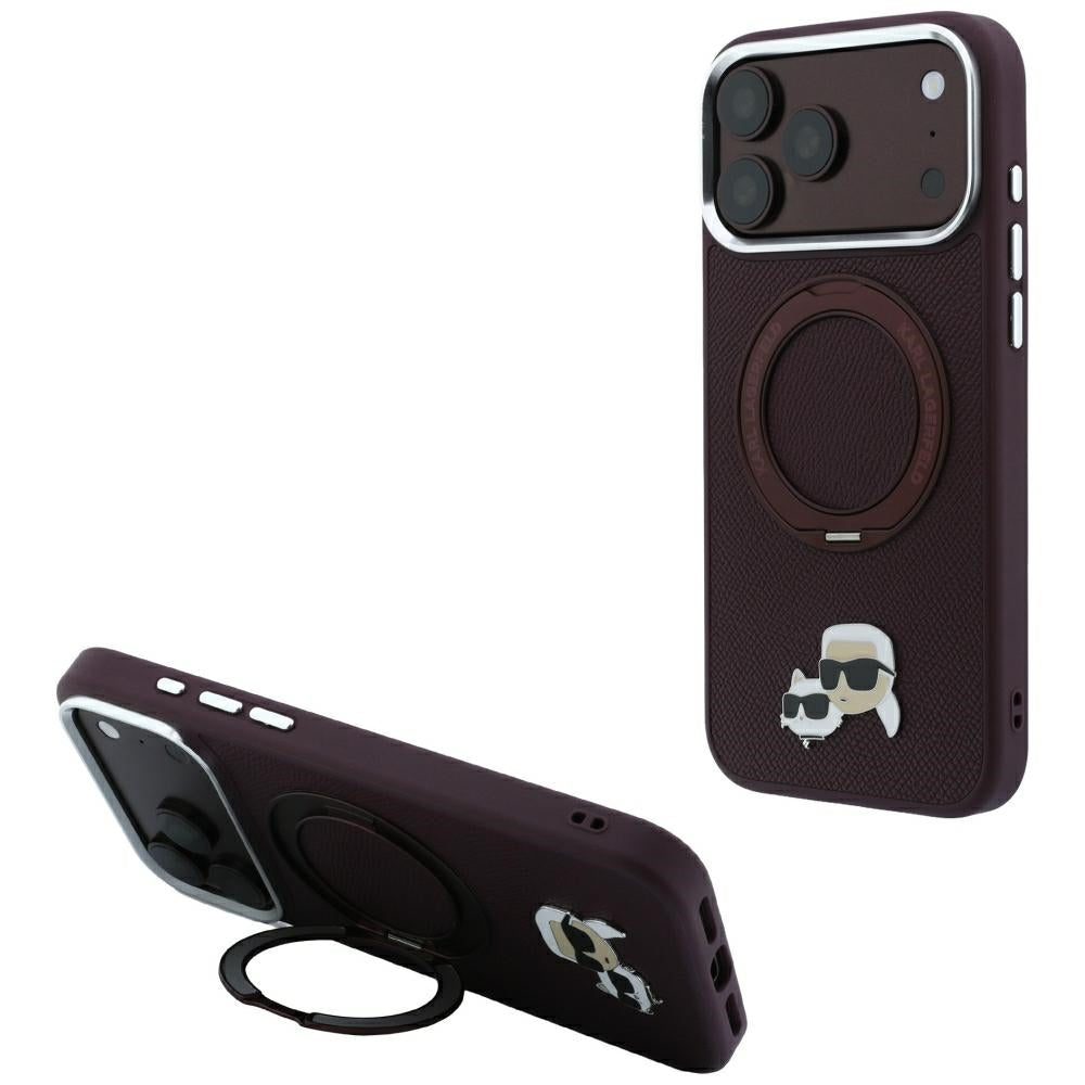 Husa de protectie Karl Lagerfeld Saffiano compatibil cu iPhone 18 Pro / iPhone 17 Pro, Bordo