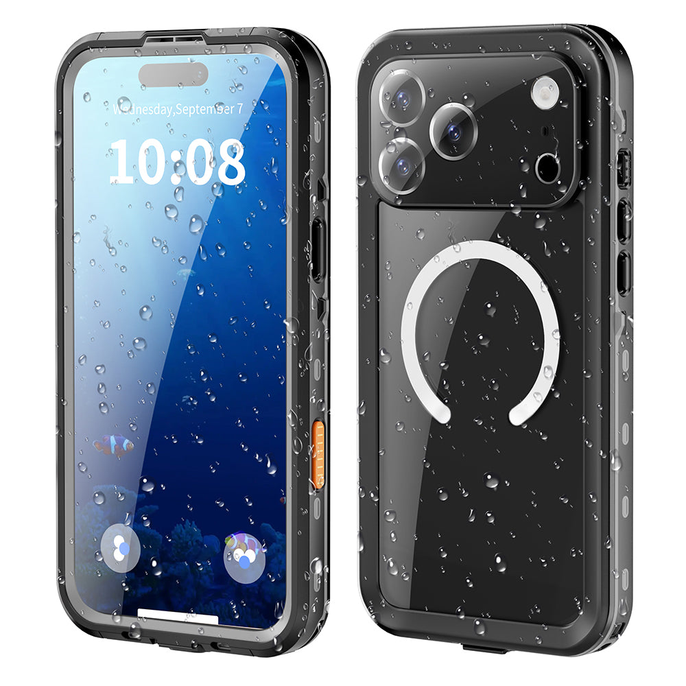Husa de protectie ShellBox Waterproof IP68 compatibil cu iPhone 18 Pro / iPhone 17 Pro, Negru