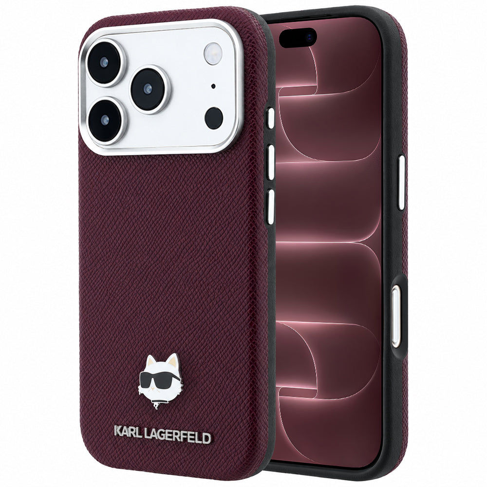 Husa de protectie Karl Lagerfeld compatibil cu iPhone 17 Pro Max / iPhone 18 Pro Max, Bordo