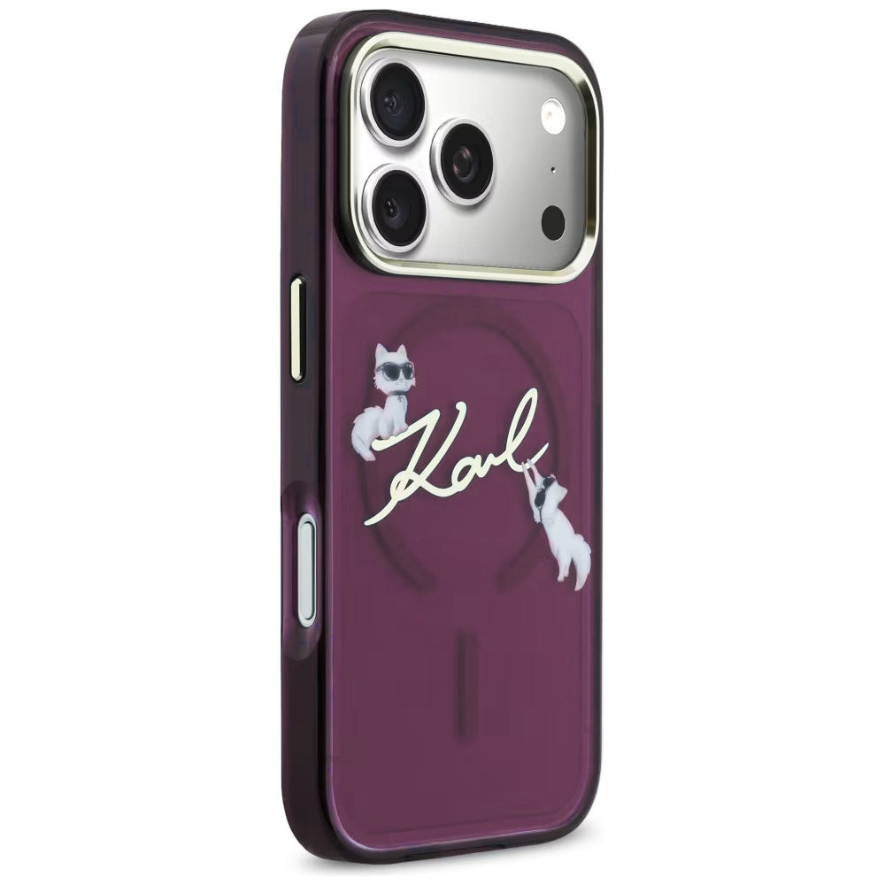 Husa de protectie Karl Lagerfeld compatibil cu iPhone 17 Pro Max / iPhone 18 Pro Max, Bordo