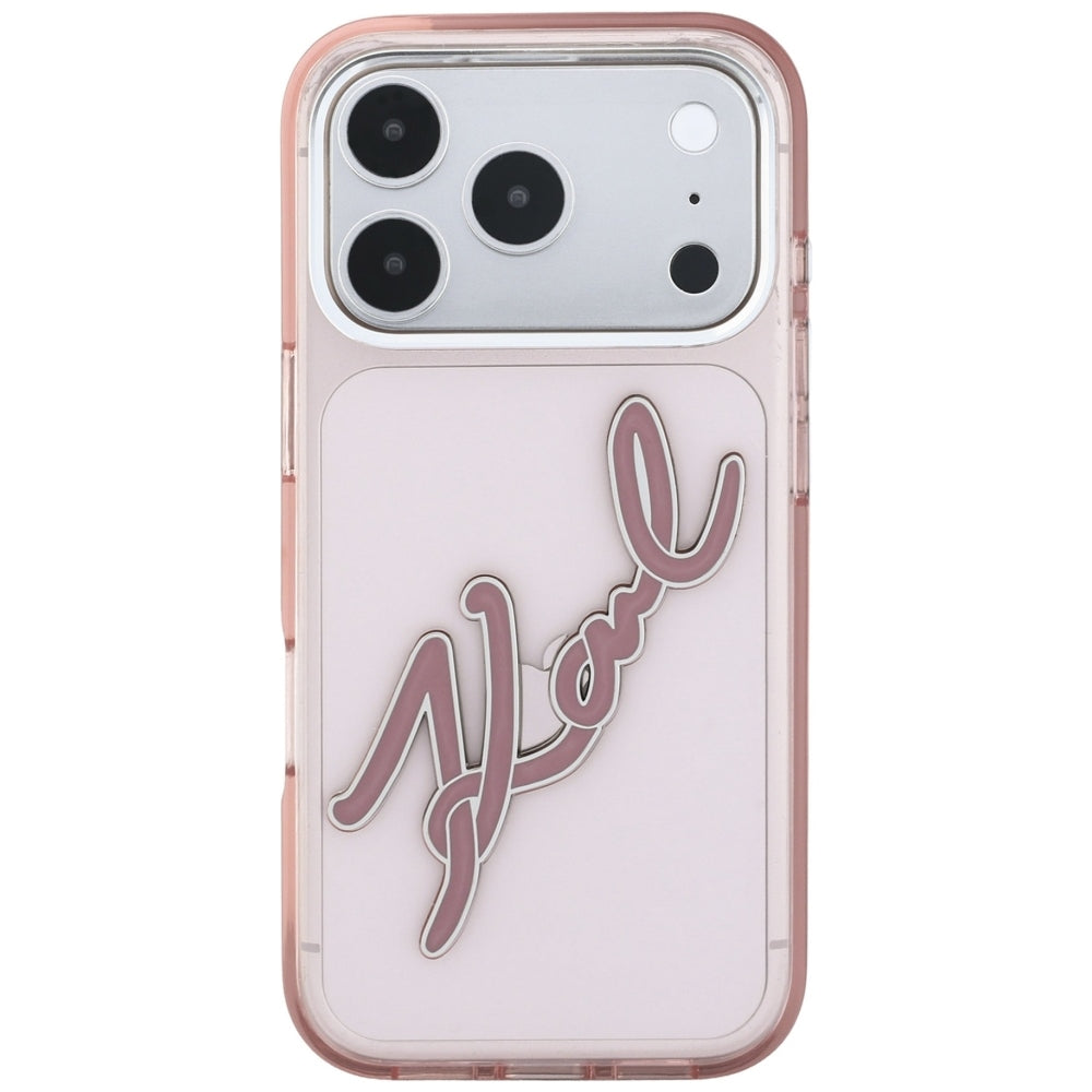 Husa de protectie Karl Lagerfeld compatibil cu iPhone 18 Pro Max / iPhone 17 Pro Max, Roz
