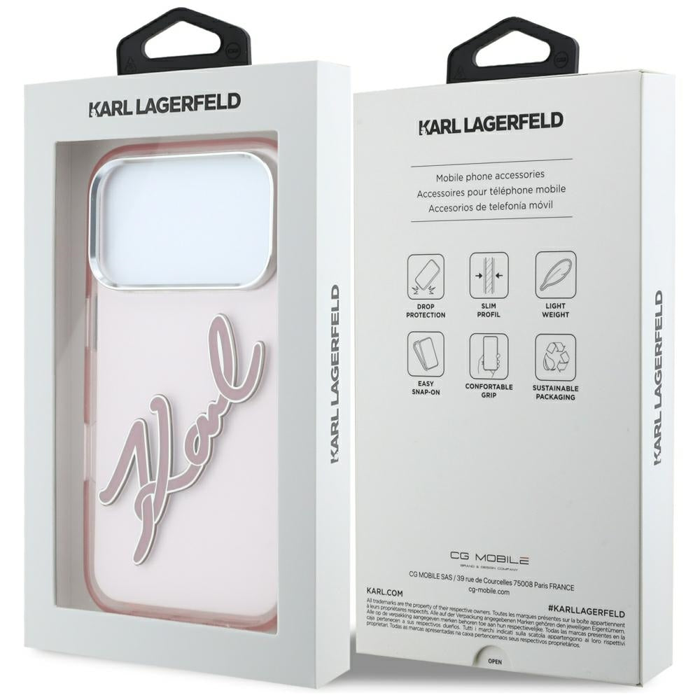 Husa de protectie Karl Lagerfeld compatibil cu iPhone 18 Pro Max / iPhone 17 Pro Max, Roz