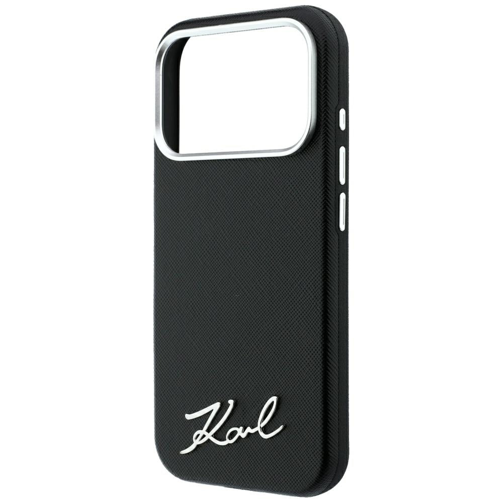 Husa de protectie Karl Lagerfeld Saffiano compatibil cu iPhone 18 Pro / iPhone 17 Pro, Negru