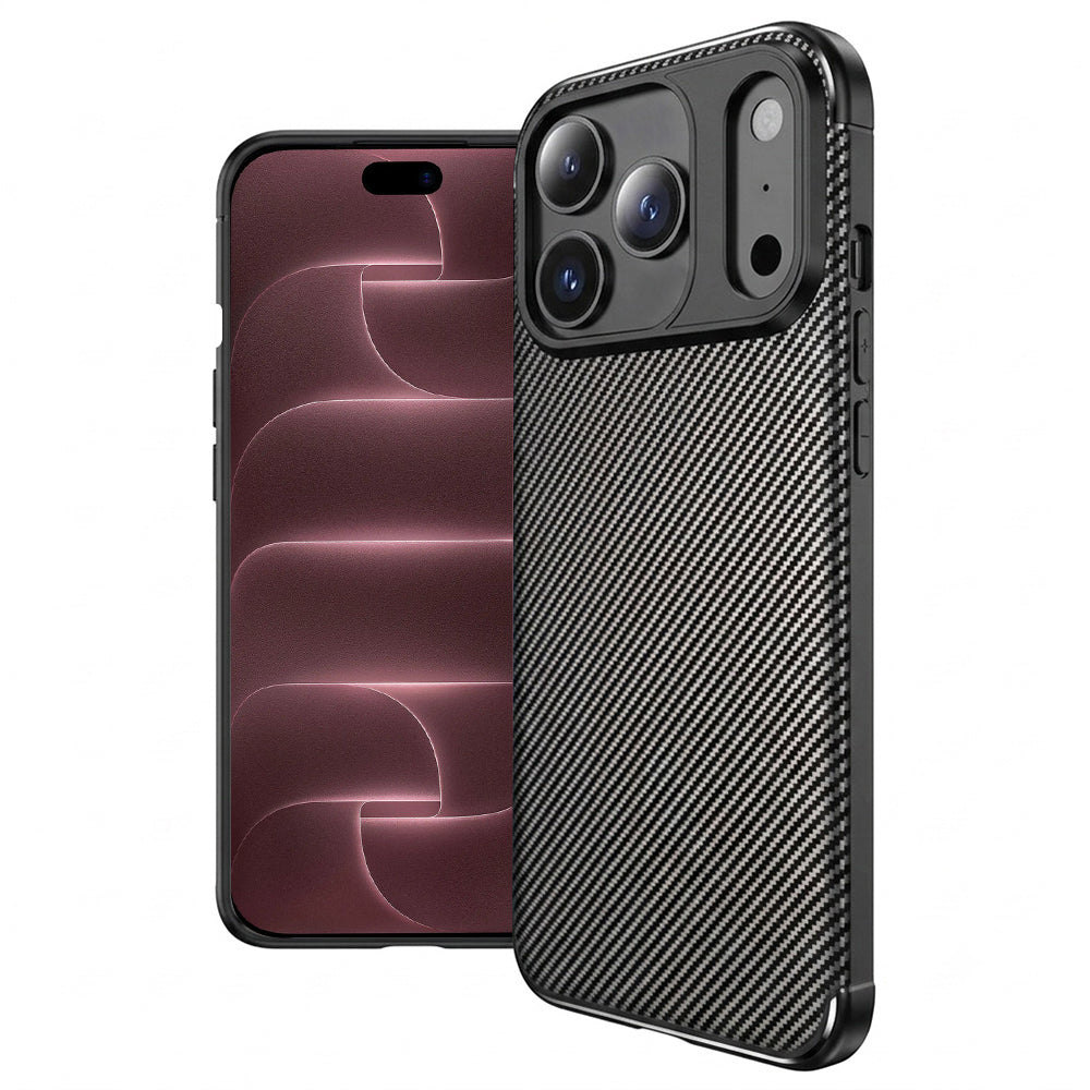 Husa de protectie Techsuit CarbonFiber compatibil cu iPhone 18 Pro Max / iPhone 17 Pro Max, Negru