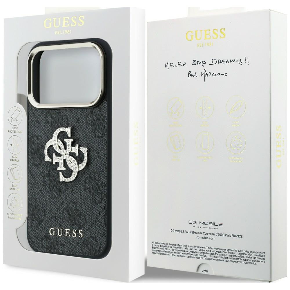 Husa de protectie Guess Leather 4G compatibil cu iPhone 18 Pro / iPhone 17 Pro, Negru