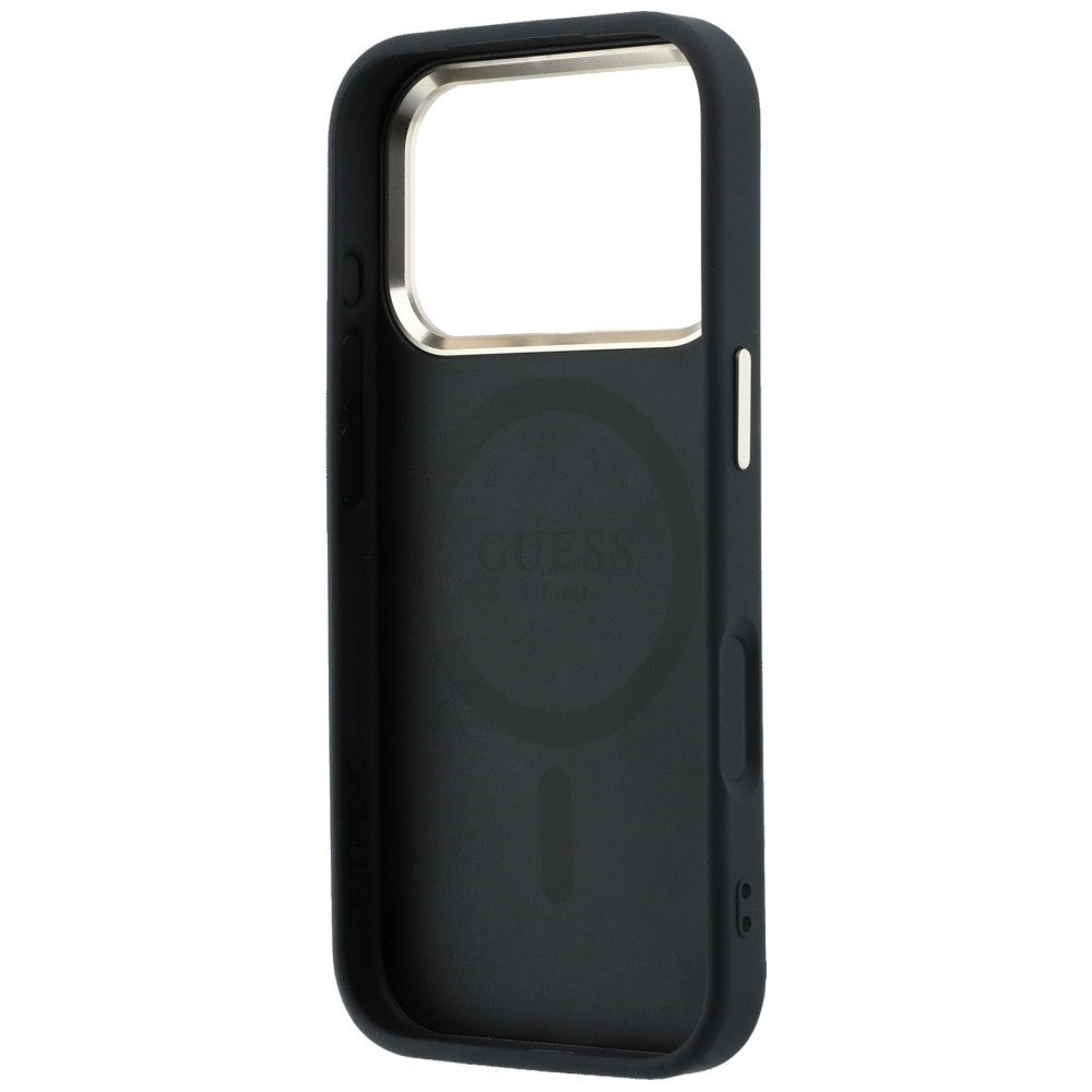Husa de protectie Guess Saffiano Small 4G compatibil cu iPhone 17 Pro / iPhone 18 Pro, Negru