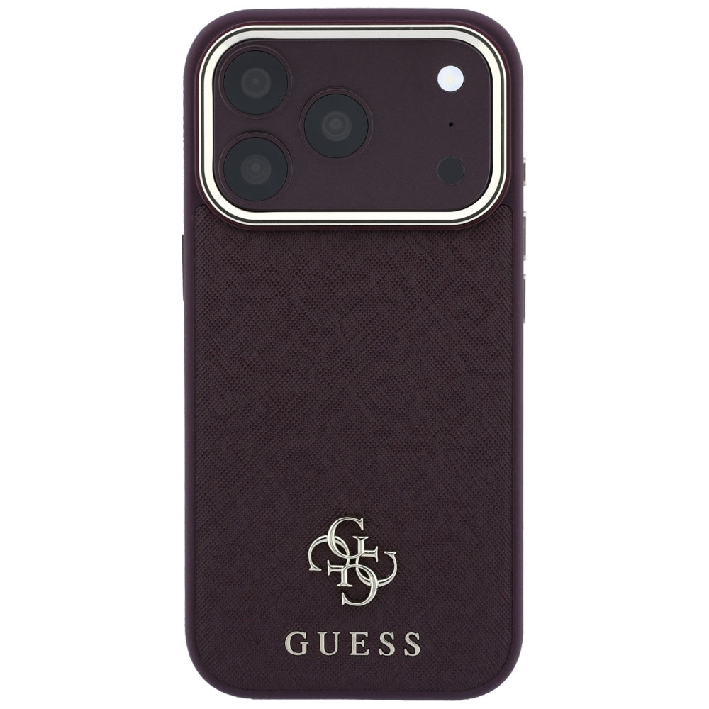 Husa de protectie Guess Saffiano compatibil cu iPhone 17 Pro Max / iPhone 18 Pro Max, Bordo