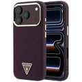 Husa de protectie Guess Grained Triangle Logo MagSafe compatibil cu iPhone 18 Pro / iPhone 17 Pro, Bordo