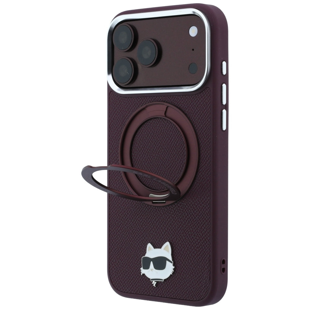 Husa de protectie Karl Lagerfeld compatibil cu iPhone 18 Pro Max / iPhone 17 Pro Max, Roșu Burgundy