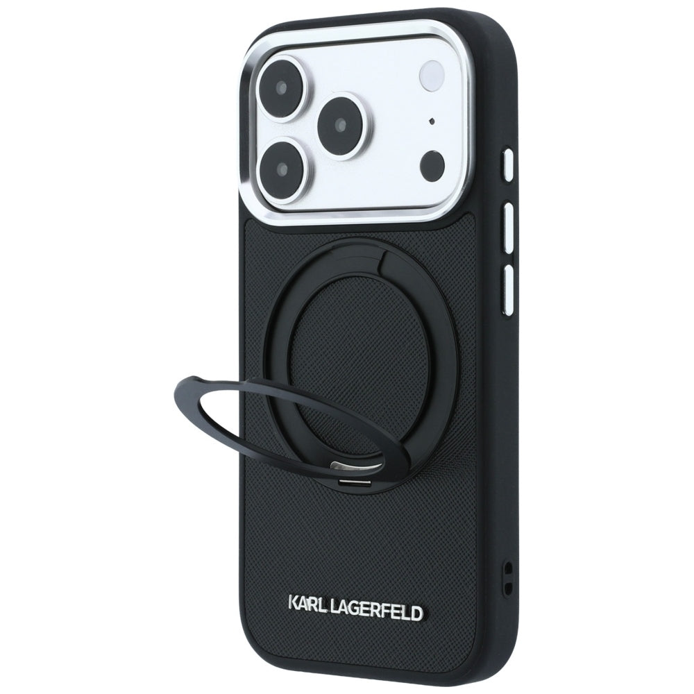 Husa de protectie Karl Lagerfeld Saffiano compatibil cu iPhone 18 Pro / iPhone 17 Pro, Negru