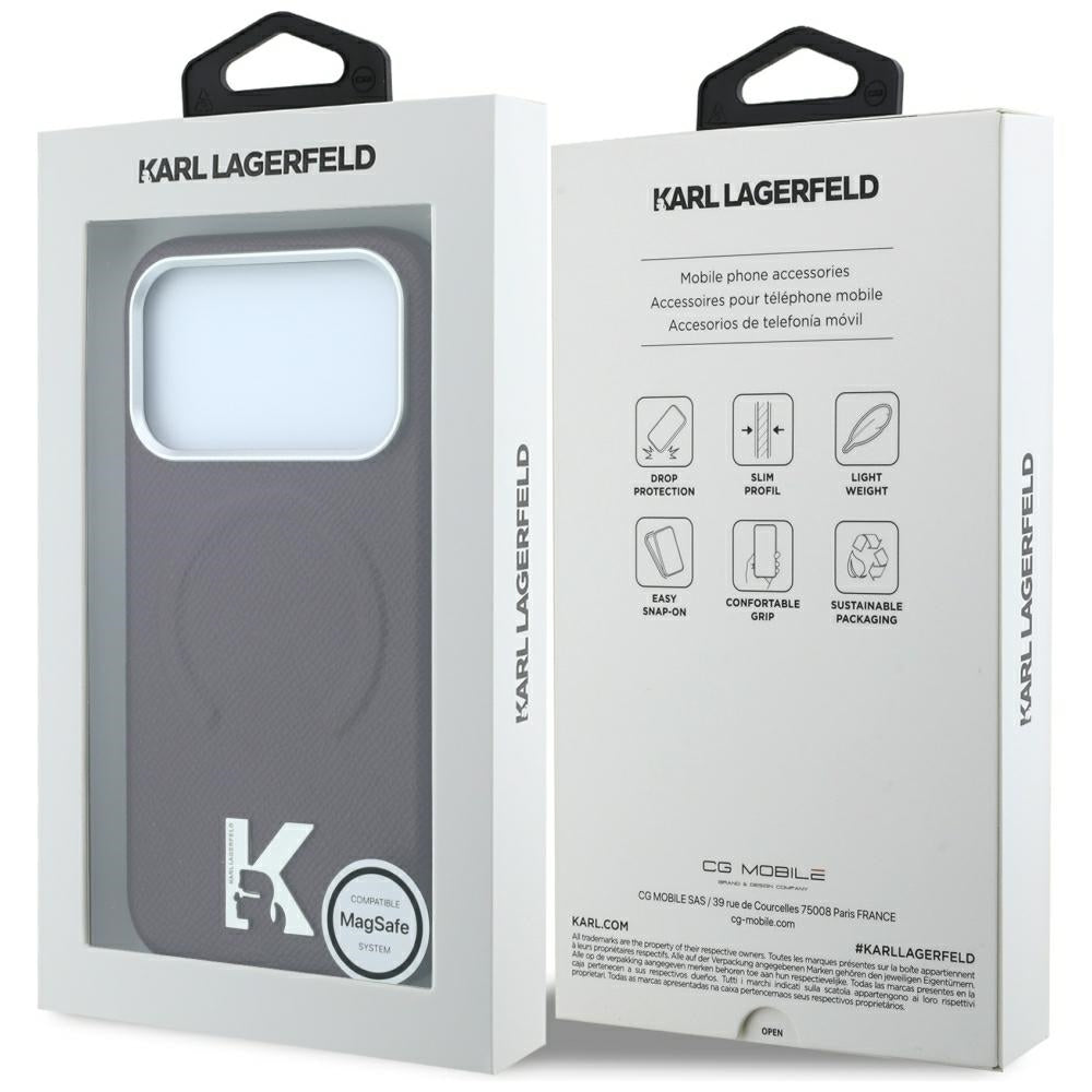 Husa de protectie Karl Lagerfeld compatibil cu iPhone 17 Pro Max / iPhone 18 Pro Max, Bordo