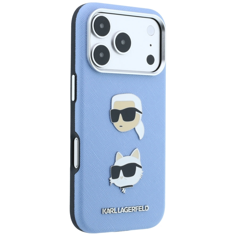 Husa de protectie Karl Lagerfeld Saffiano compatibil cu iPhone 18 Pro / iPhone 17 Pro, Albastru