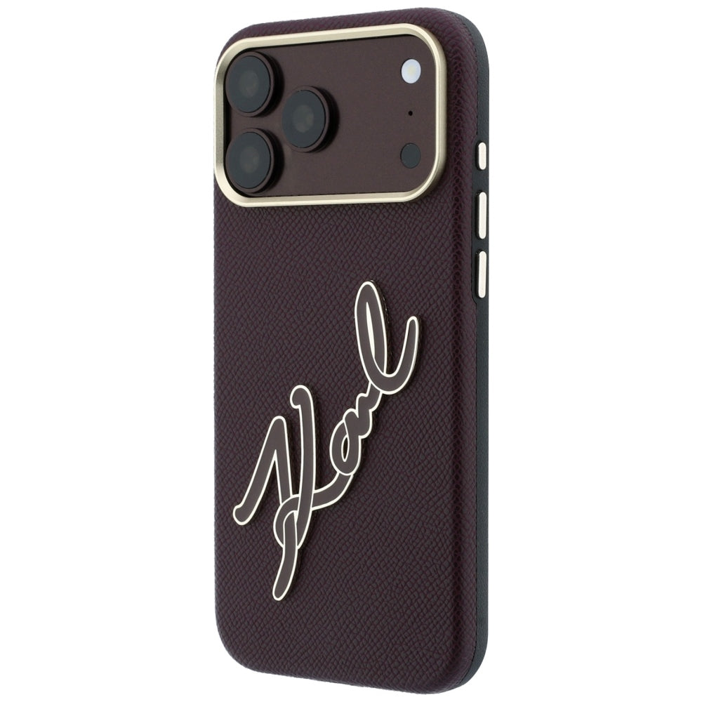 Husa de protectie Karl Lagerfeld compatibil cu iPhone 17 Pro Max / iPhone 18 Pro Max, Bordo