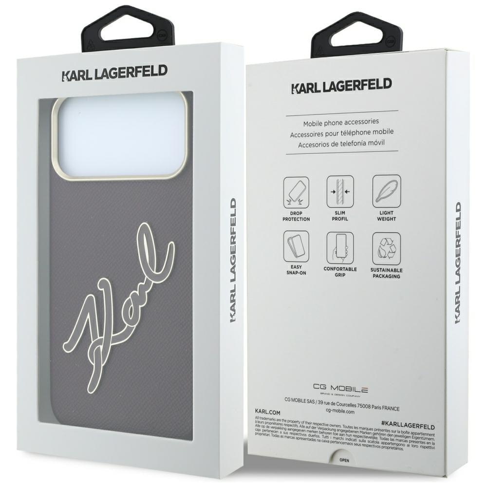 Husa de protectie Karl Lagerfeld compatibil cu iPhone 17 Pro Max / iPhone 18 Pro Max, Bordo