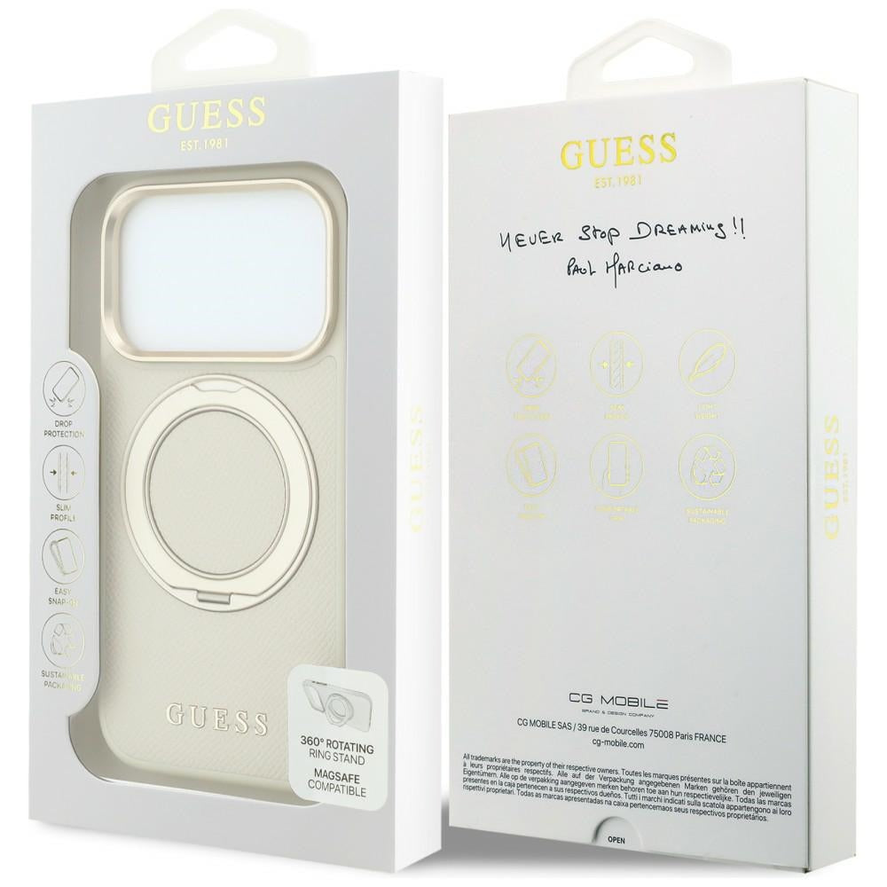 Husa de protectie Guess compatibil cu iPhone 17 Pro / iPhone 18 Pro, Bej